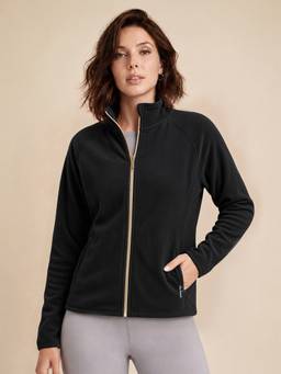 Van Heusen - Soft Fleece Relaxed Fit Jacket With High Neck And Side Pockets