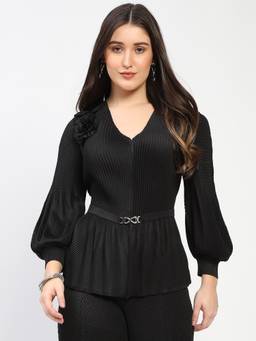 Global Republic - Polyester V-Neck Top