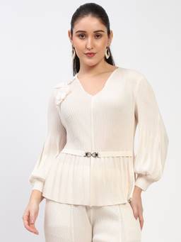 Global Republic - Polyester V-Neck Top