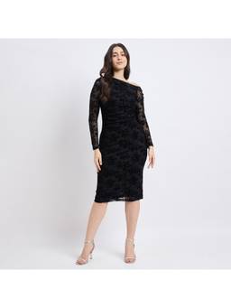Madame - Textured Black Bodycon Dress