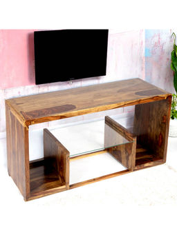 Ikiriya - Allen Sheesham Wood TV Entertainment Unit in Teak Finish (1 Year Warranty)