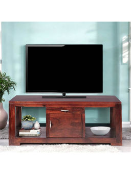 Ikiriya - Allen Sheesham Wood TV Entertainment Unit in Dark Walnut Finish (1 Year Warranty)