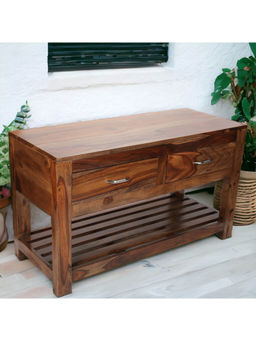 Ikiriya - Elder Sheesham Wood Console Table in Teak Finish (1 Year Warranty)