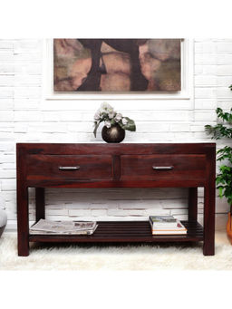 Ikiriya - Elder Sheesham Wood Console Table in Dark Walnut Finish (1 Year Warranty)