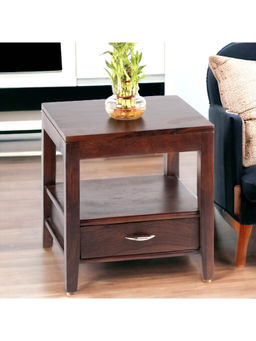 Ikiriya - Kassel Sheesham Wood Bedside Table in Dark Walnut Finish (1 Year Warranty)