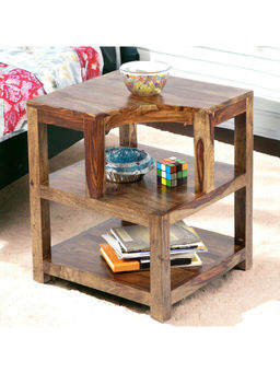 Ikiriya - Aural Sheesham Wood End Table in Teak Finish (1 Year Warranty)