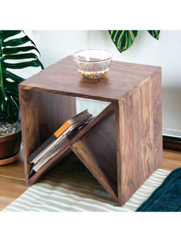 Ikiriya - Noah Sheesham Wood Corner Table in Teak Finish (1 Year Warranty)