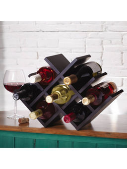 Ikiriya - Kassel Sheesham Wood Wine Rack for 8 Bottles in Mahogany Finish (1 Year Warranty)