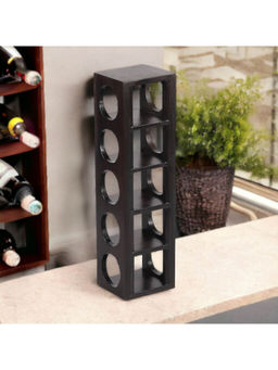Ikiriya - Wembley Sheesham Wood Wine Rack for 5 Bottles in Mahogany Finish (1 Year Warranty)
