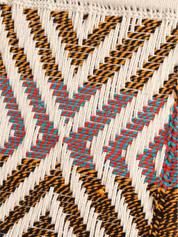 Ikiriya - NatWest Relaxing Lounge Chair Assorted Chindi & White Rope Canning (1 Year Warranty)