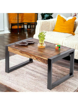Ikiriya - Hamstreet Sheesham Wood Coffee Table in Rustic Natural Finish (Semi Gloss) (1 Year Warranty)