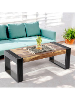 Ikiriya - Hudson Sheesham Wood Coffee Table in Rustic Natural Finish (Semi Gloss) (1 Year Warranty)