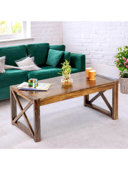Ikiriya - Hudson Sheesham Wood Coffee Table in Teak Finish (1 Year Warranty)