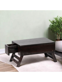 Ikiriya - Ohio Sheesham Wood Foldable Laptop Table with Side Drawer in Mahogany Finish (1 Year Warranty)