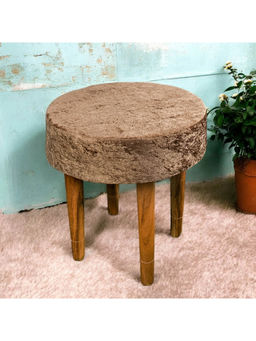 Ikiriya - Nayla Solid Wood Stool in Green Sparkle Velvet (1 Year Warranty)