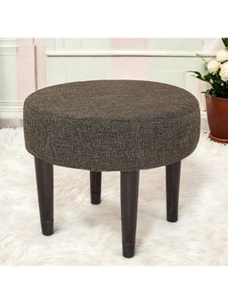 Ikiriya - Nayla Solid Wood Stool in Jute Brown fabric (1 Year Warranty)