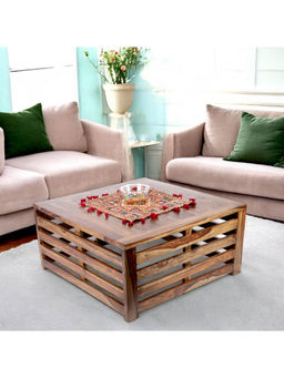 Ikiriya - Kingsville Sheesham Wood Coffee Table in Teak Finish (1 Year Warranty)