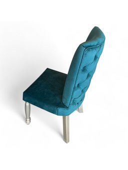 Ikiriya - Oliver Sheesham Wood Set of 2 Dining Chairs in Turquoise Sea Velvet fabric Upholstery (1 Year Warranty)