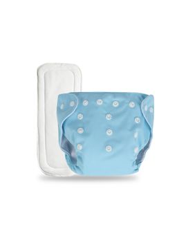 Chinmay Kids - Blue Plain Diapers with White Inserts Adjustable Baby Cloth