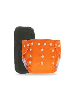 Chinmay Kids - Orange Plain Diapers with Black Inserts Adjustable Baby Cloth