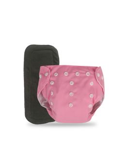 Chinmay Kids - Pink Plain Diapers with Black Inserts Adjustable Baby Cloth