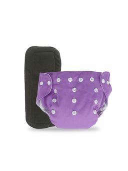 Chinmay Kids - Purple Plain Diapers with Black Inserts Adjustable Baby Cloth