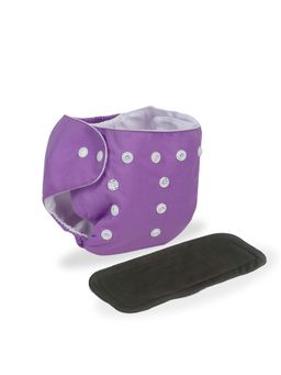 Chinmay Kids - Purple Plain Diapers with White Inserts Adjustable Baby Cloth