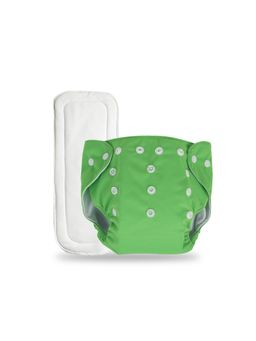 Chinmay Kids - Green Plain Diapers with White Inserts Adjustable Baby Cloth