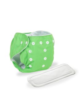 Chinmay Kids - Green Plain Diapers with White Inserts Adjustable Baby Cloth