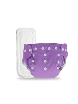Chinmay Kids - Purple Plain Diapers with White Inserts Adjustable Baby Cloth