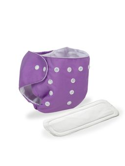 Chinmay Kids - Purple Plain Diapers with White Inserts Adjustable Baby Cloth