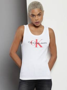 Calvin Klein - White Logo Slim Fit Cotton T-shirt