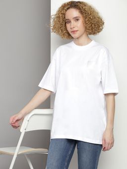 Calvin Klein - White Logo Relaxed Fit Cotton T-shirt