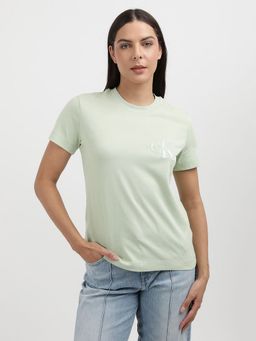 Calvin Klein - Green Embroidered Logo Regular Fit Cotton T-shirt