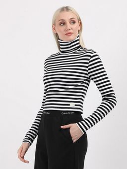 Calvin Klein - Black Striped Slim Fit Cotton T-shirt