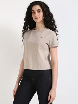 Calvin Klein - Brown Logo Regular Fit Cotton T-shirt