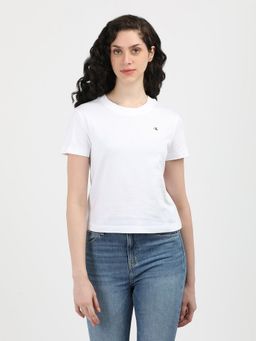 Calvin Klein - White Logo Regular Fit Cotton T-shirt