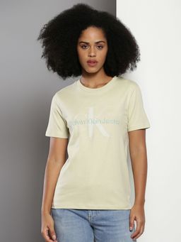 Calvin Klein - Green Embroidered Logo Straight Fit Cotton T-shirt