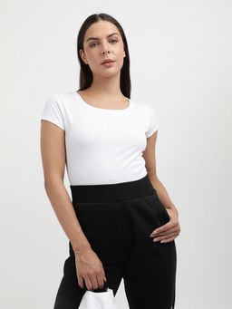 Calvin Klein - White Solid Regular Fit Cotton T-shirt