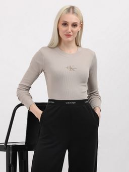 Calvin Klein - Beige Logo Regular Fit Cotton T-shirt