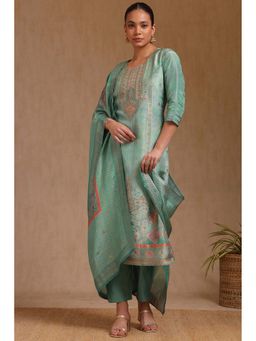 Soch - Women Blue Embroidered Kurta with Pant and Dupatta (Set of 3)