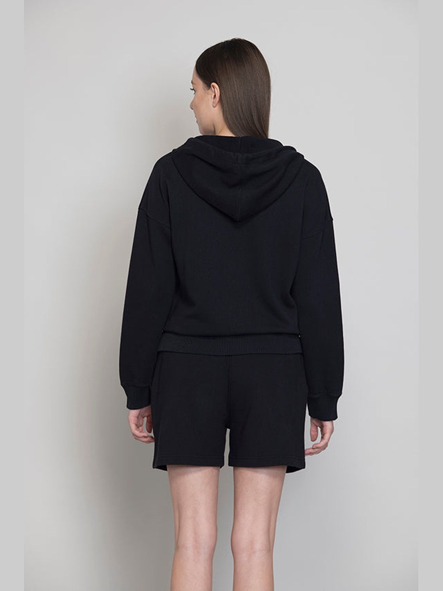 Black Pure Cotton Hoodie