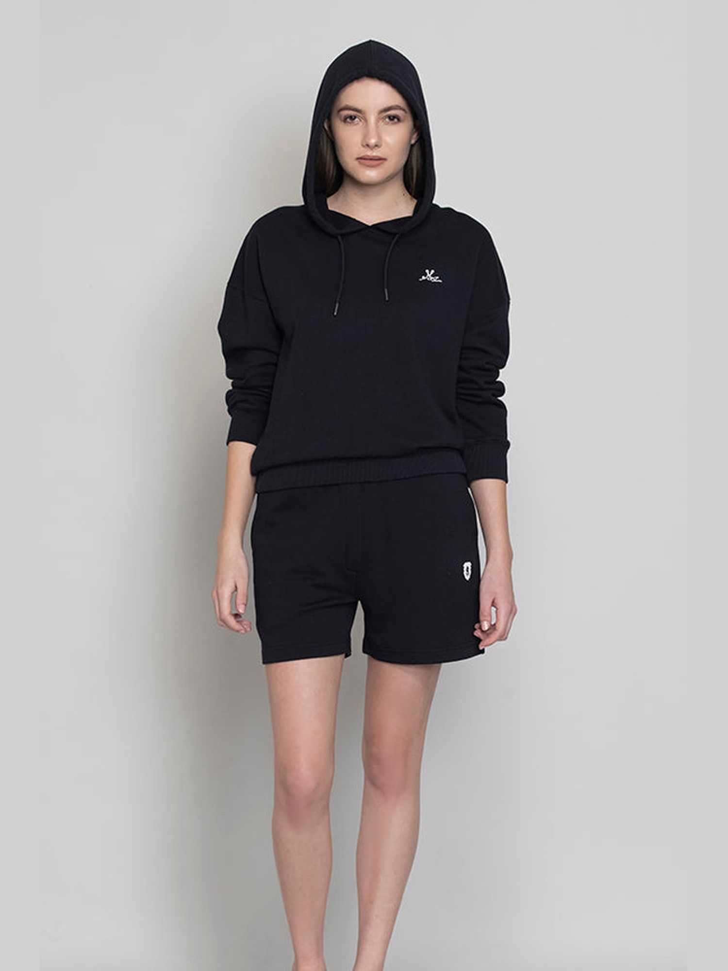 Black Pure Cotton Hoodie