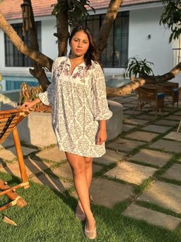 BUDUN - Joya Embroidered A Line Mini Dress