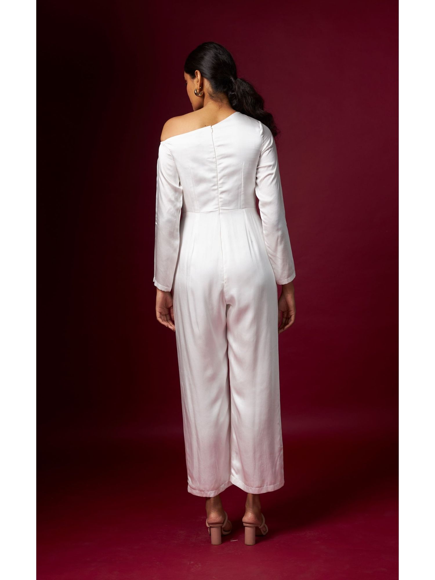 Classic White Drop Shoulder Jumpsuit