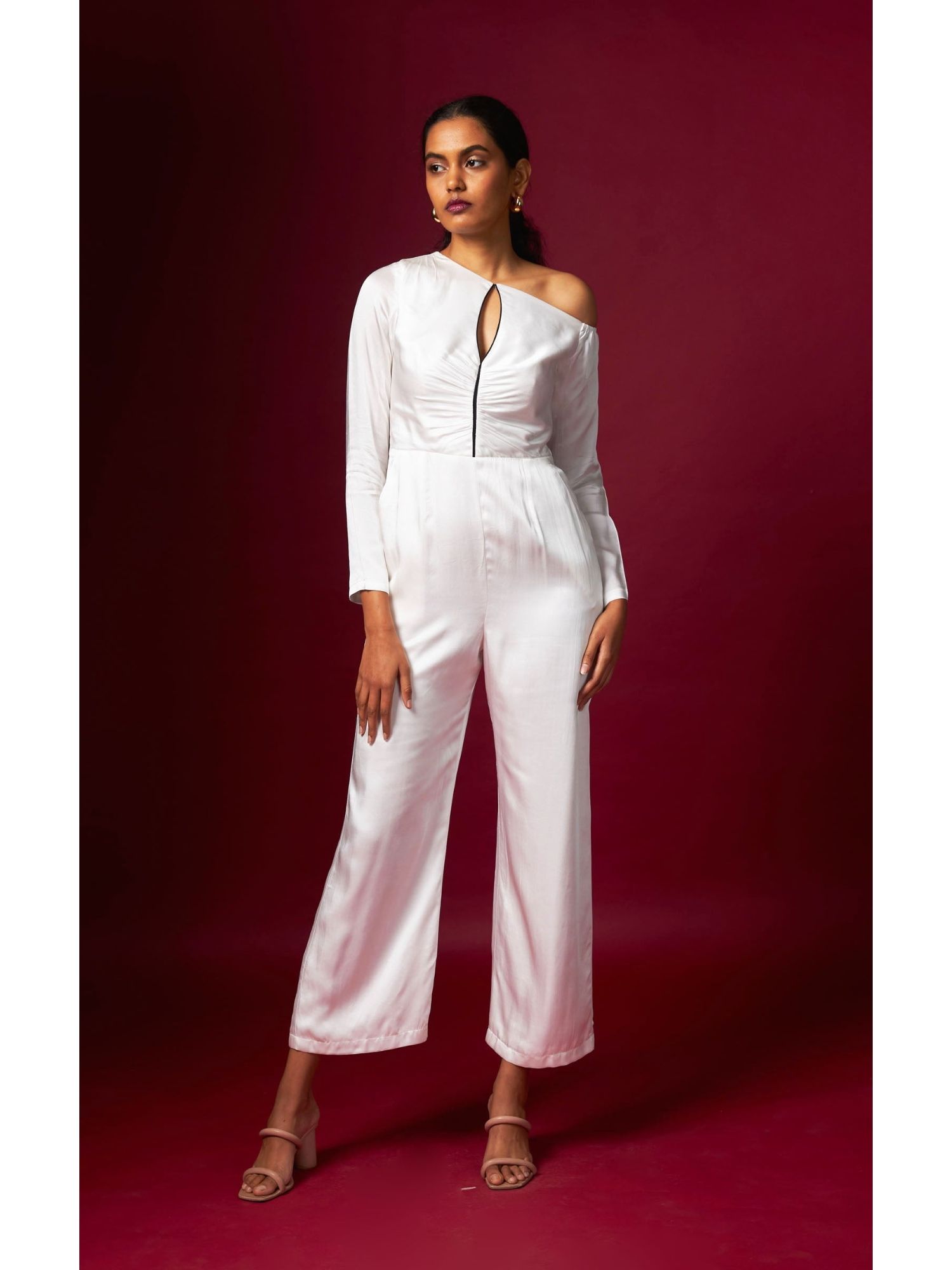 Classic White Drop Shoulder Jumpsuit