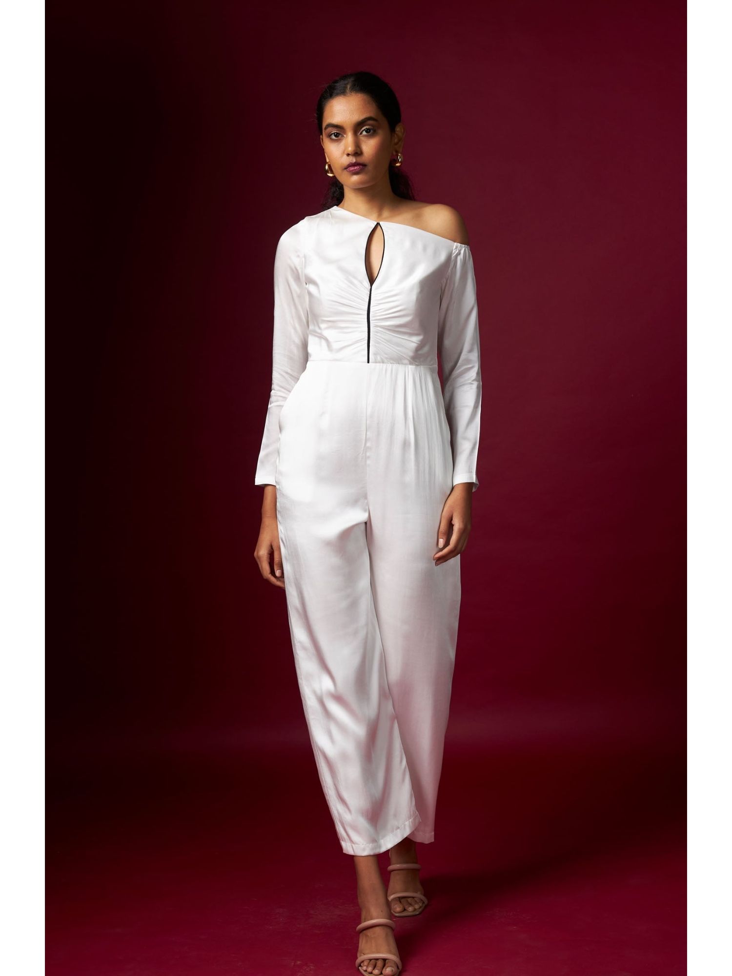 Classic White Drop Shoulder Jumpsuit