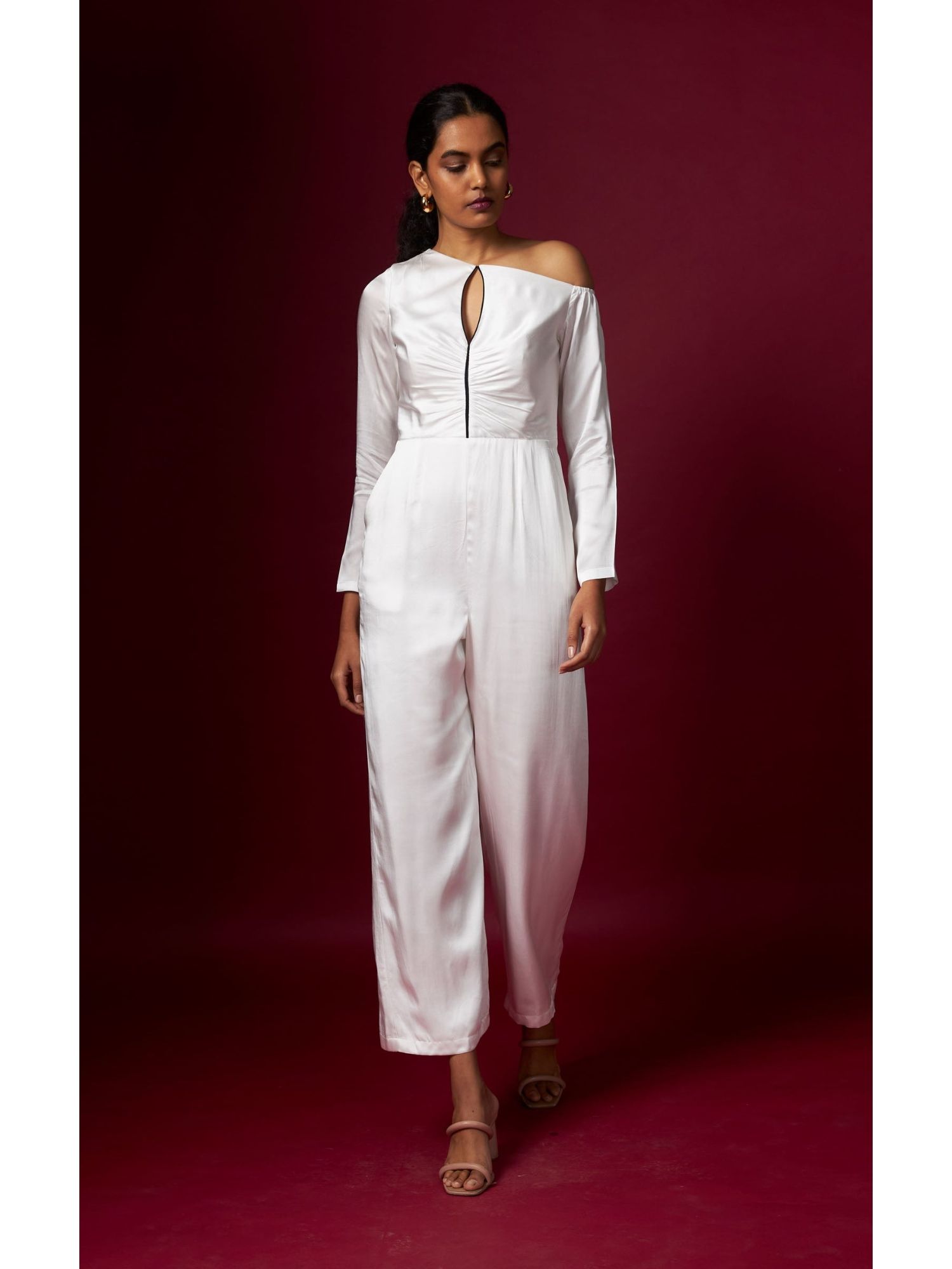 Classic White Drop Shoulder Jumpsuit