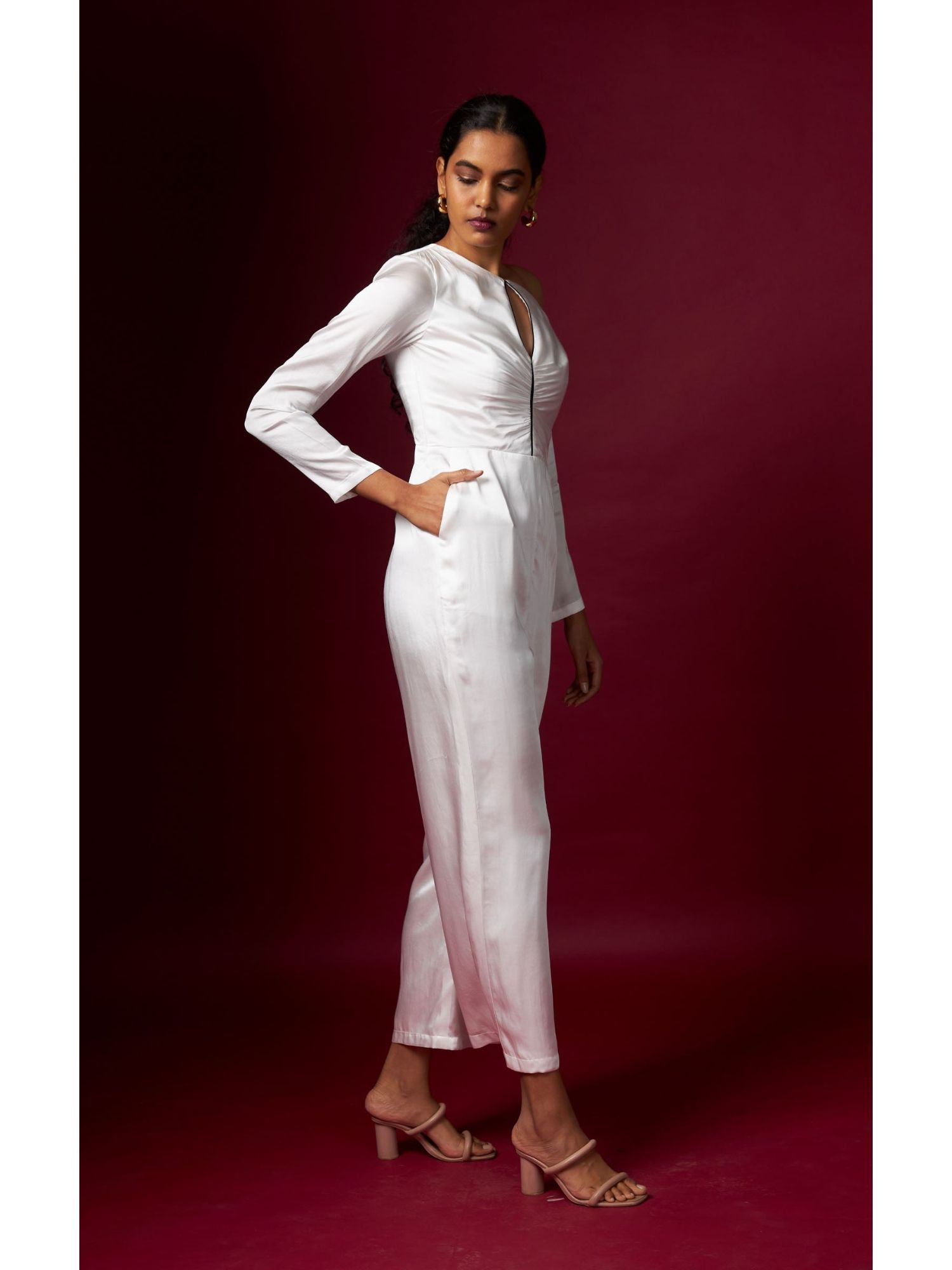 Classic White Drop Shoulder Jumpsuit