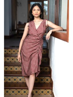 BUDUN - Mitali Brow Printed A Line Midi Dress